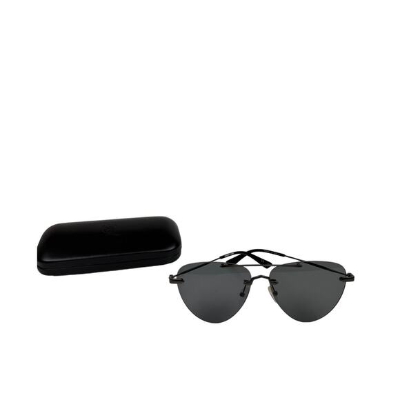 McQ By Alexander McQueen Smoke Dark Grey Black Aviator Sunglasses MQ0225SA - Picture 1 of 11